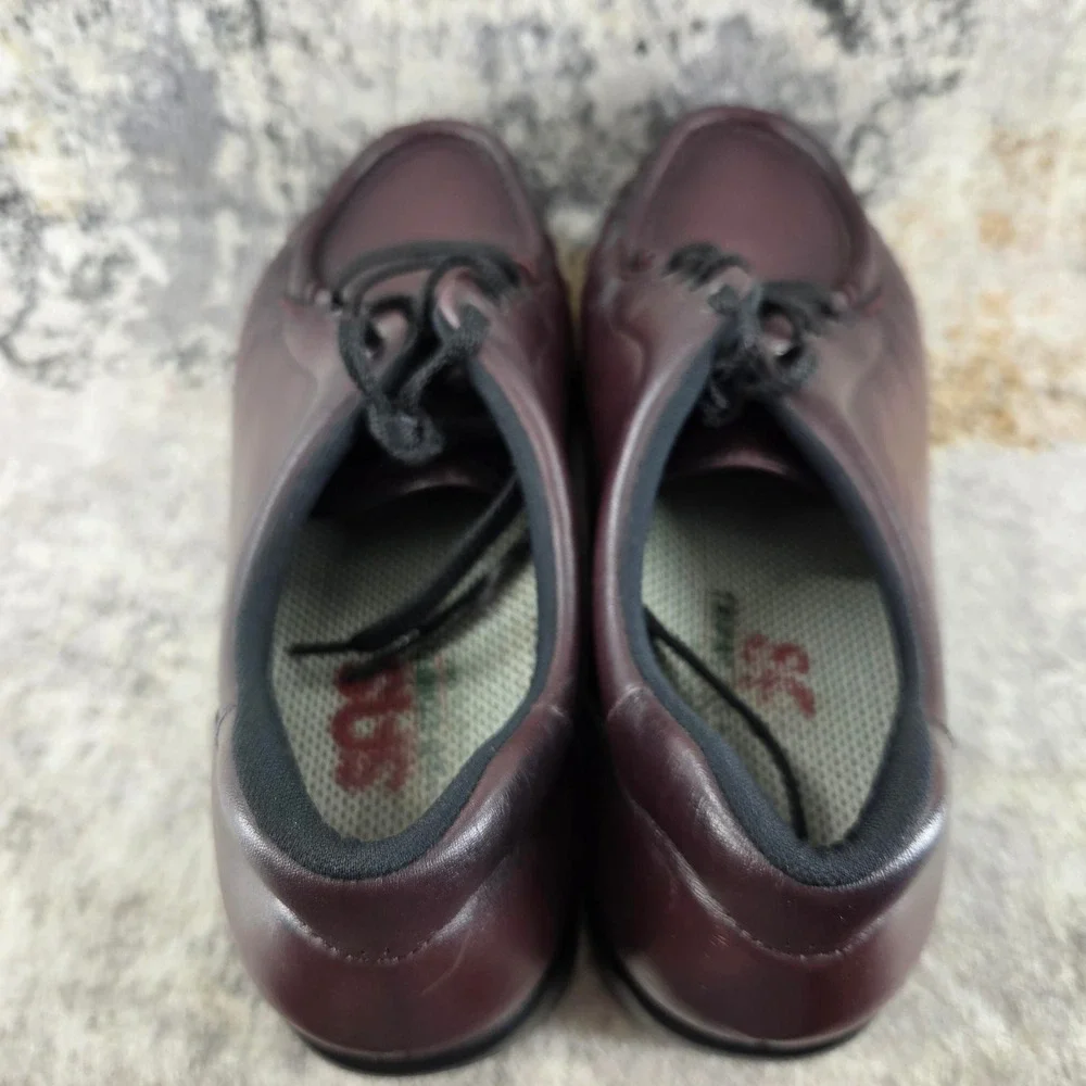 SAS Siesta‎ Walking Shoes Womens 9 Narrow Cordovan Leather Lace Up Moc Toe